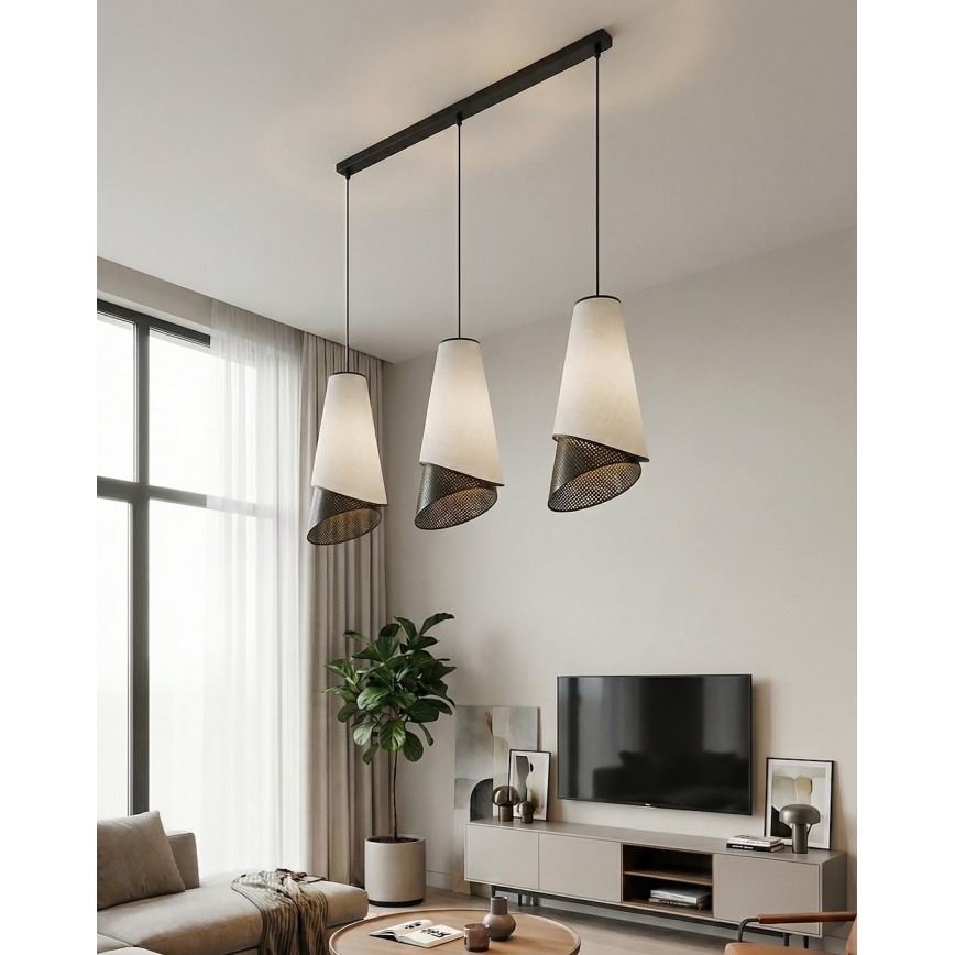 Lustre em cabo MODA 3xE27/15W/230V cinzento/preto