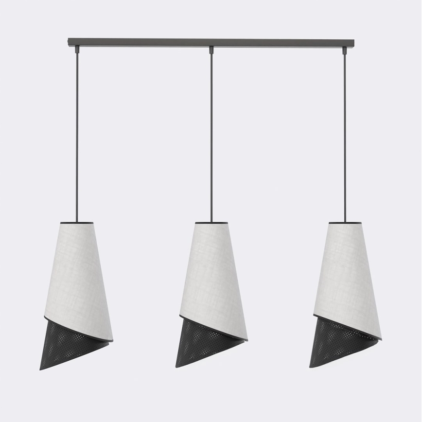 Lustre em cabo MODA 3xE27/15W/230V cinzento/preto