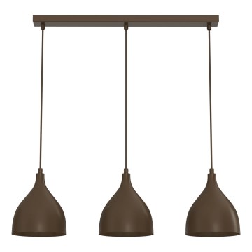 Lustre em cabo NOAK CLASSIC 3xE27/15W/230V castanho