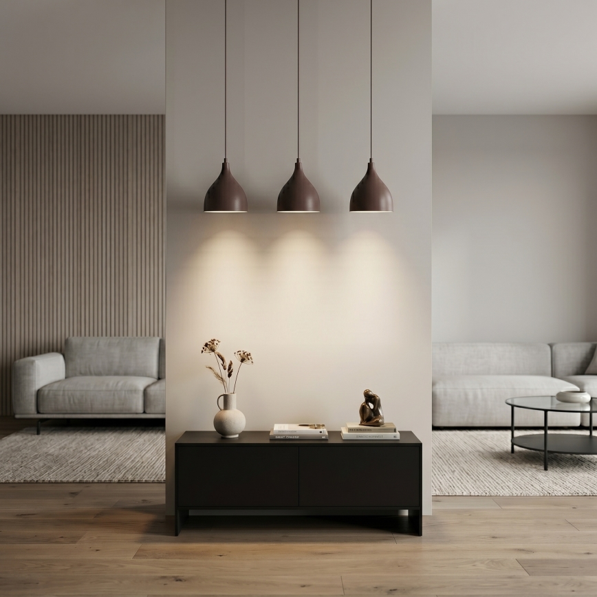 Lustre em cabo NOAK CLASSIC 3xE27/15W/230V castanho