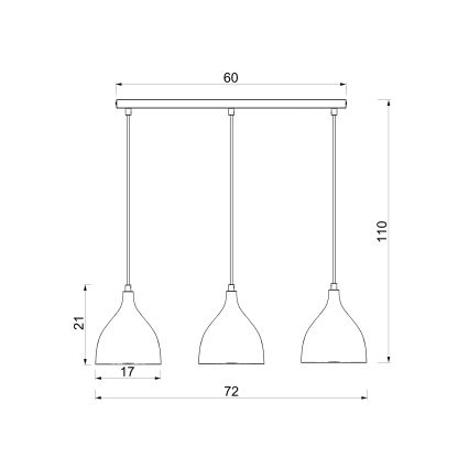 Lustre em cabo NOAK CLASSIC 3xE27/15W/230V castanho