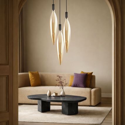 Lustre em cabo NORDIC 1xG9/5W/230V preto/bege fumado