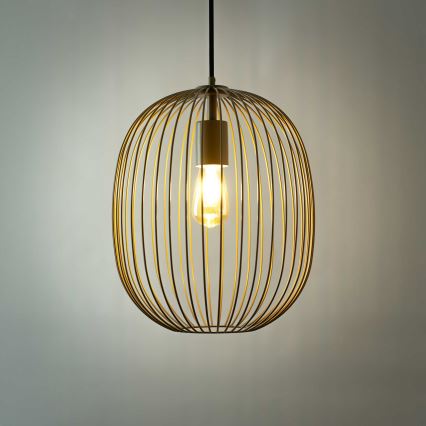 Lustre em cabo OVELLA 1xE27/15W/230V Ø 34 cm bege