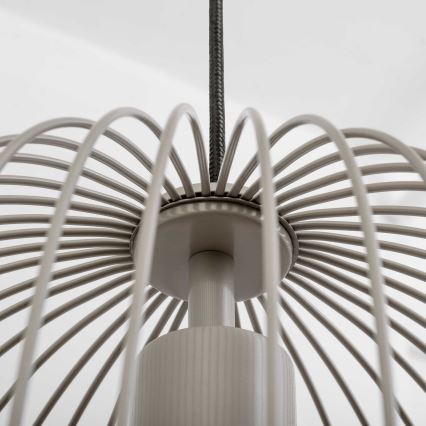 Lustre em cabo OVELLA 1xE27/15W/230V Ø 34 cm bege