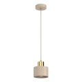 Lustre em cabo PARKLA 1xE27/15W/230V bege/dourado