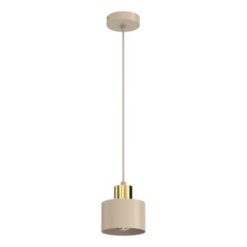 Lustre em cabo PARKLA 1xE27/15W/230V bege/dourado