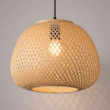 Lustre em cabo PETRA 1xE27/15W/230V, Ø 35 cm, bambu