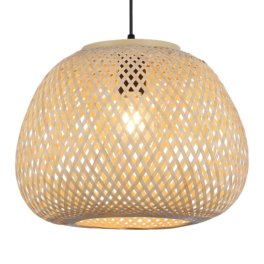 Lustre em cabo PETRA 1xE27/15W/230V, Ø 35 cm, bambu