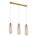 Lustre em cabo PIEGA 3xE14/40W/230V latão/bege fumê