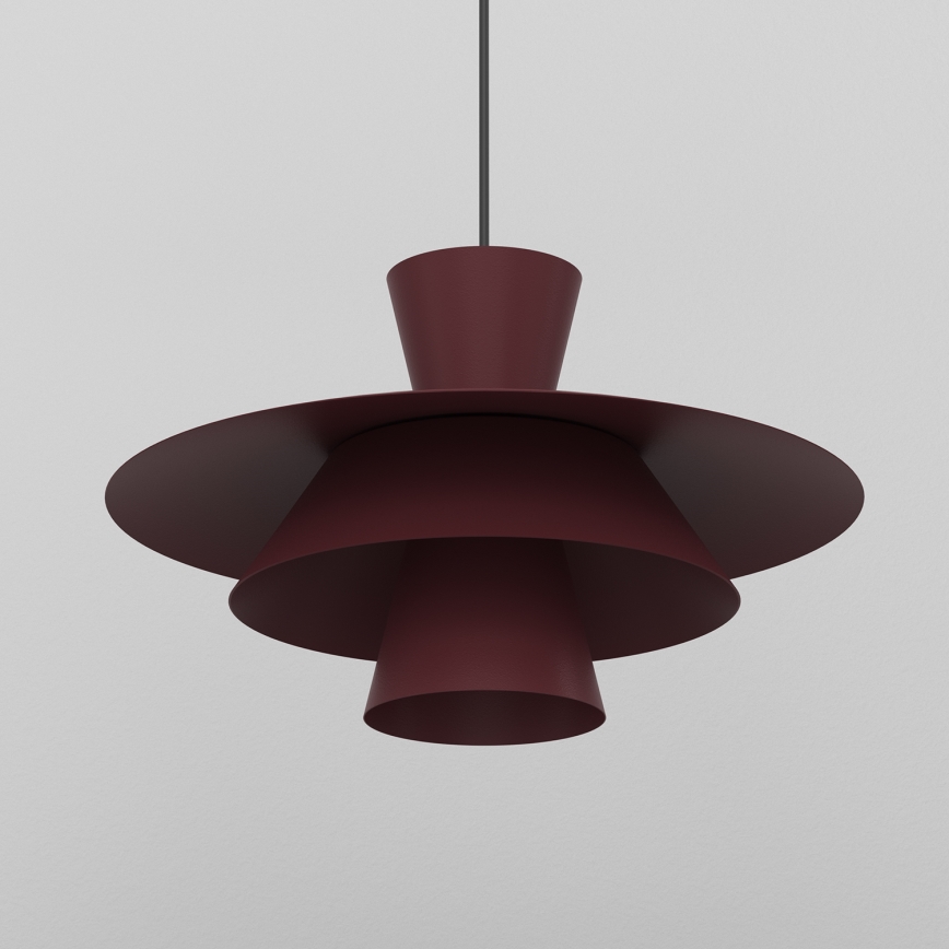 Lustre em cabo PLATO 1xE27/15W/230V bordô