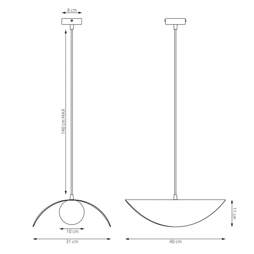 Lustre em cabo RITUAL 1xG9/8W/230V bege