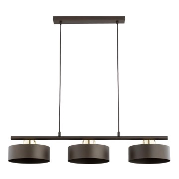 Lustre em cabo SELIA 3xE27/15W/230V castanho