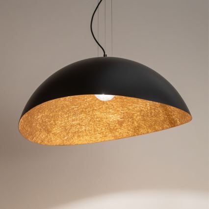 Candeeiro de teto com cabo SOLARIS 1xE27/60W/230V diâmetro 48 cm preto/cobre