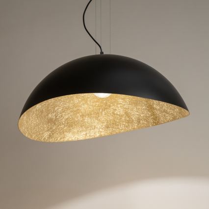 Candeeiro de teto com cabo SOLARIS 1xE27/60W/230V diâmetro 48 cm preto/dourado