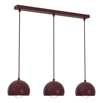 Lustre em cabo SOOL 3xE27/15W/230V bordô