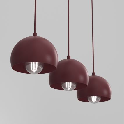 Lustre em cabo SOOL 3xE27/15W/230V bordô