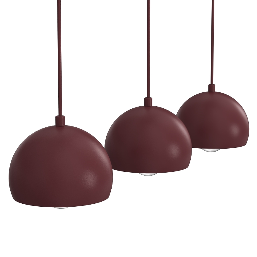 Lustre em cabo SOOL 3xE27/15W/230V bordô