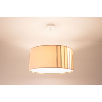 Lustre em cabo STRIPES 1xE27/60W/230V, diâmetro 60 cm, bege