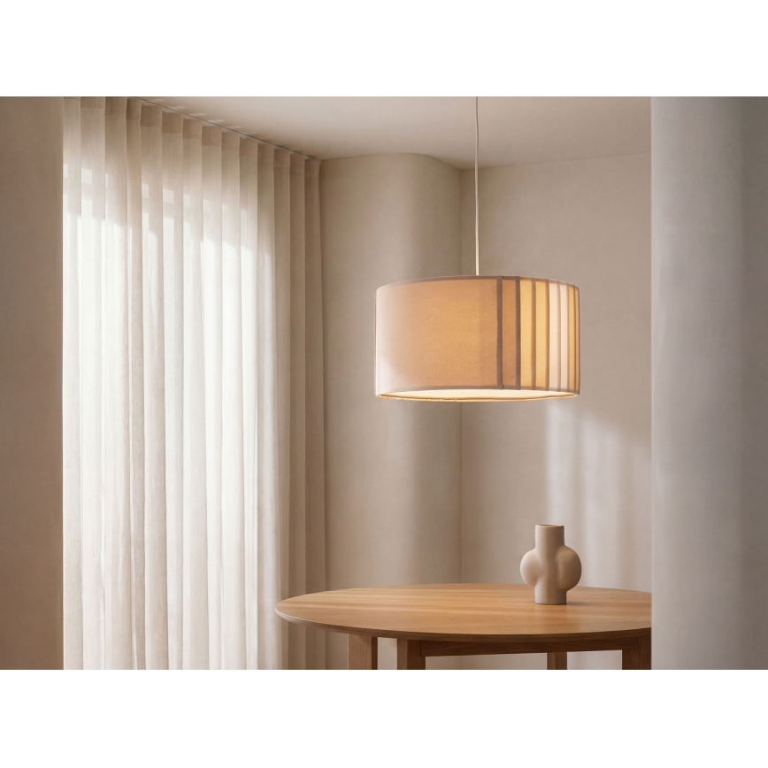 Lustre em cabo STRIPES 1xE27/60W/230V, diâmetro 60 cm, bege