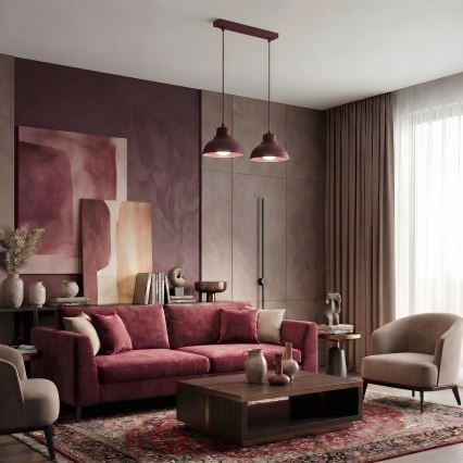 Lustre em cabo SVEN 2xE27/15W/230V bordô