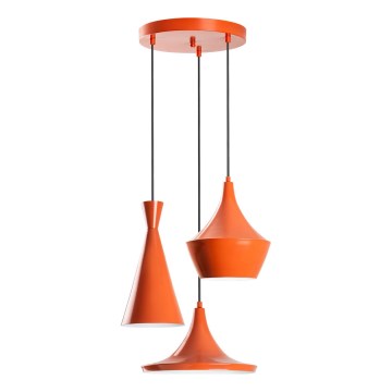 Lustre em cabo TOM 3xE27/40W/230V laranja
