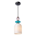 Lustre em cabo TROPEA 1xE27/15W/230V preto/roxo fumê/azul/branco