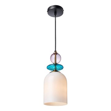 Lustre em cabo TROPEA 1xE27/15W/230V preto/roxo fumê/azul/branco