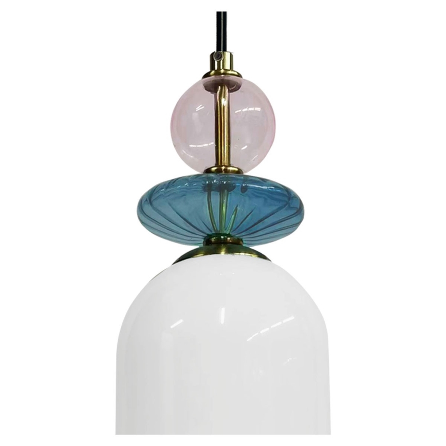 Lustre em cabo TROPEA 1xE27/15W/230V preto/roxo fumê/azul/branco