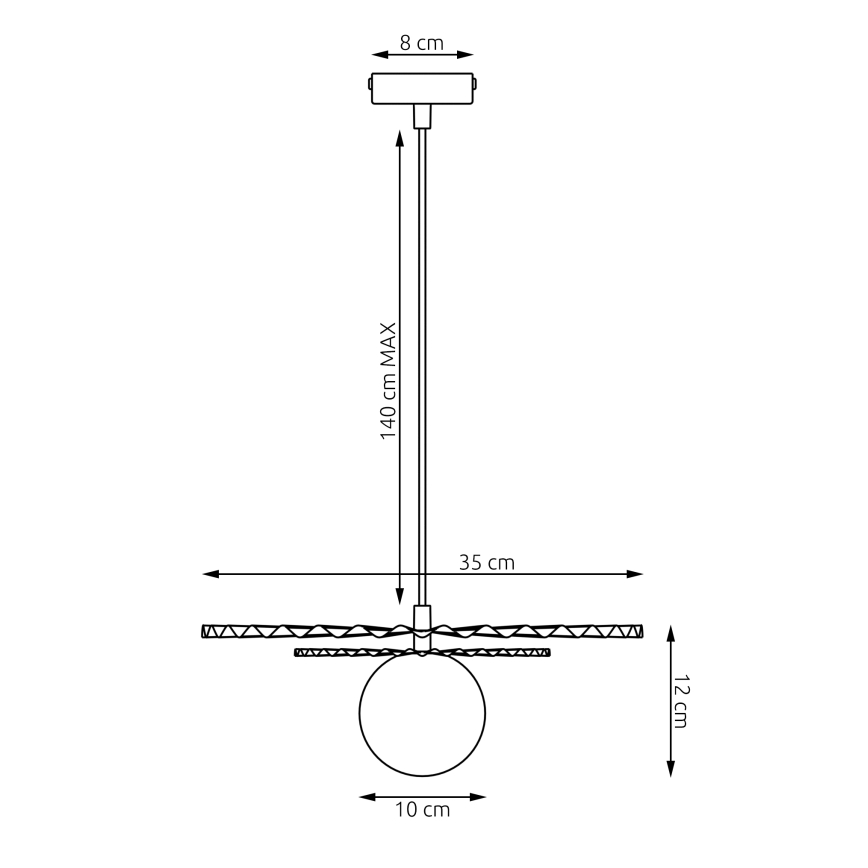 Lustre em cabo UMBRA 1xG9/8W/230V preto/branco