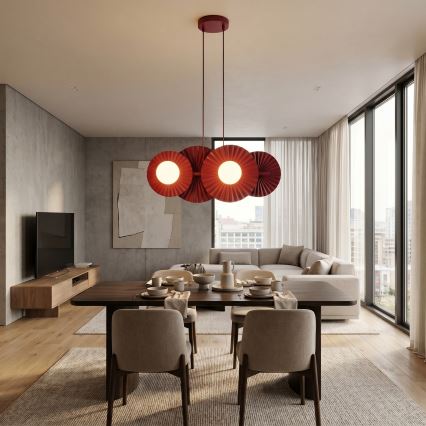 Lustre em cabo UMBRA 4xG9/8W/230V, vermelho