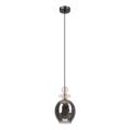 Lustre em cabo VELLO 1xE27/15W/230V preto/rosa fumê/bege/preto