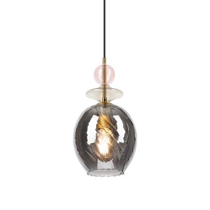 Lustre em cabo VELLO 1xE27/15W/230V preto/rosa fumê/bege/preto