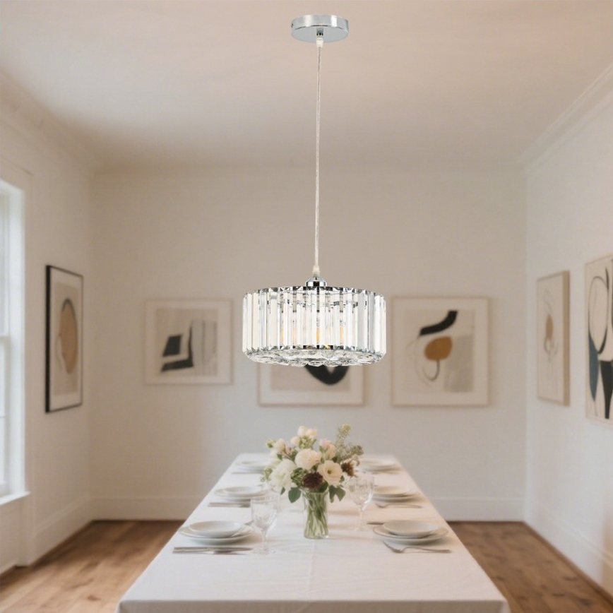 Lustre em cabo VETRO 1xE27/60W/230V cromado brilhante