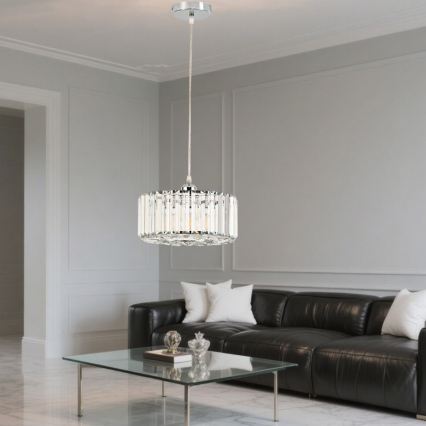 Lustre em cabo VETRO 1xE27/60W/230V cromado brilhante