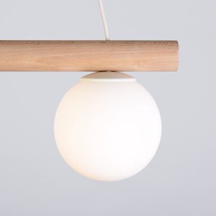 Lustre em cabo WOODSTOCK 2xE27/15W/230V madeira/creme