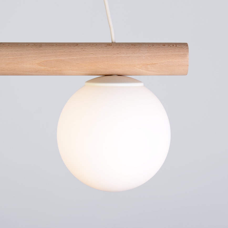 Lustre em cabo WOODSTOCK 2xE27/15W/230V madeira/creme