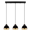 Lustre em cabo YILDO 3xE27/40W/230V preto/dourado