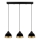 Lustre em cabo YILDO 3xE27/40W/230V preto/dourado