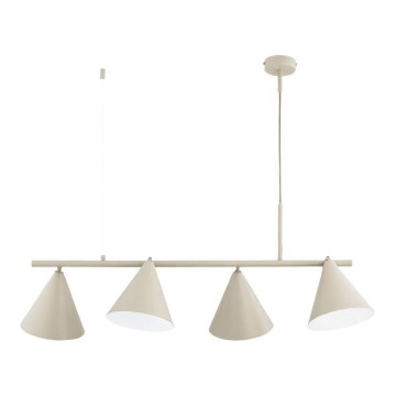 Lustre em cabo ZELTA 4xE27/15W/230V bege