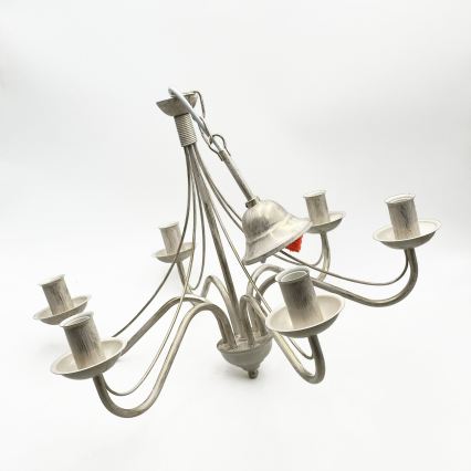 Lustre em corrente ANTON 6xE14/60W/230V, acabamento branco patinado