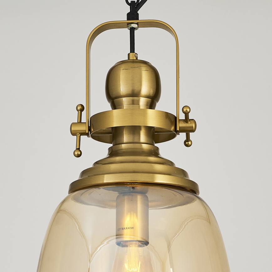 Lustre em corrente BOTTLE 1xE27/40W/230V dourado