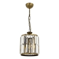Lustre em corrente CRYSTALLINE 1xE27/6W/230V bronze