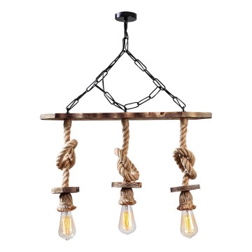 Lustre em corrente EREBOS 3xE27/40W/230V castanho