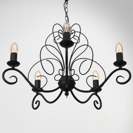 Candeeiro de teto com corrente MAURO 5xE14/60W/230V