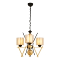 Lustre em corrente VARANA 3xE27/40W/230V preto/dourado