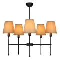 Lustre em haste MADELA 5xE14/40W/230V bege/preto