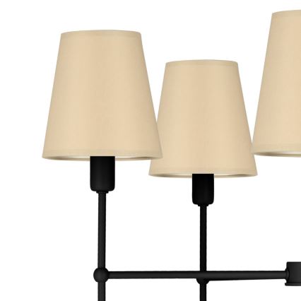 Lustre em haste MADELA 5xE14/40W/230V bege/preto
