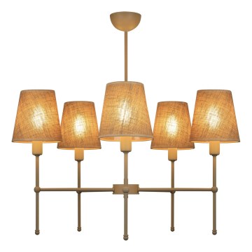 Lustre em haste MADELA 5xE14/40W/230V juta/bege