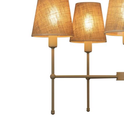 Lustre em haste MADELA 5xE14/40W/230V juta/bege