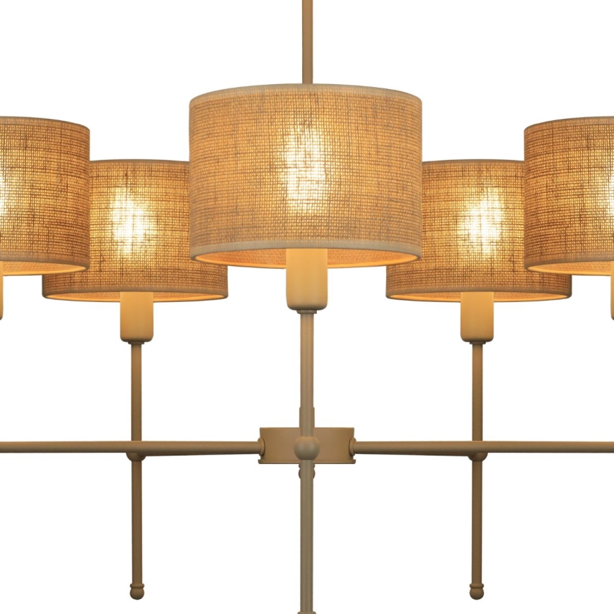 Lustre em haste MADELA 5xE14/40W/230V juta/bege